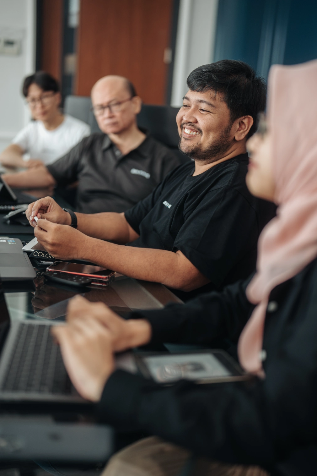 Candid photo of a happy BIM modeller